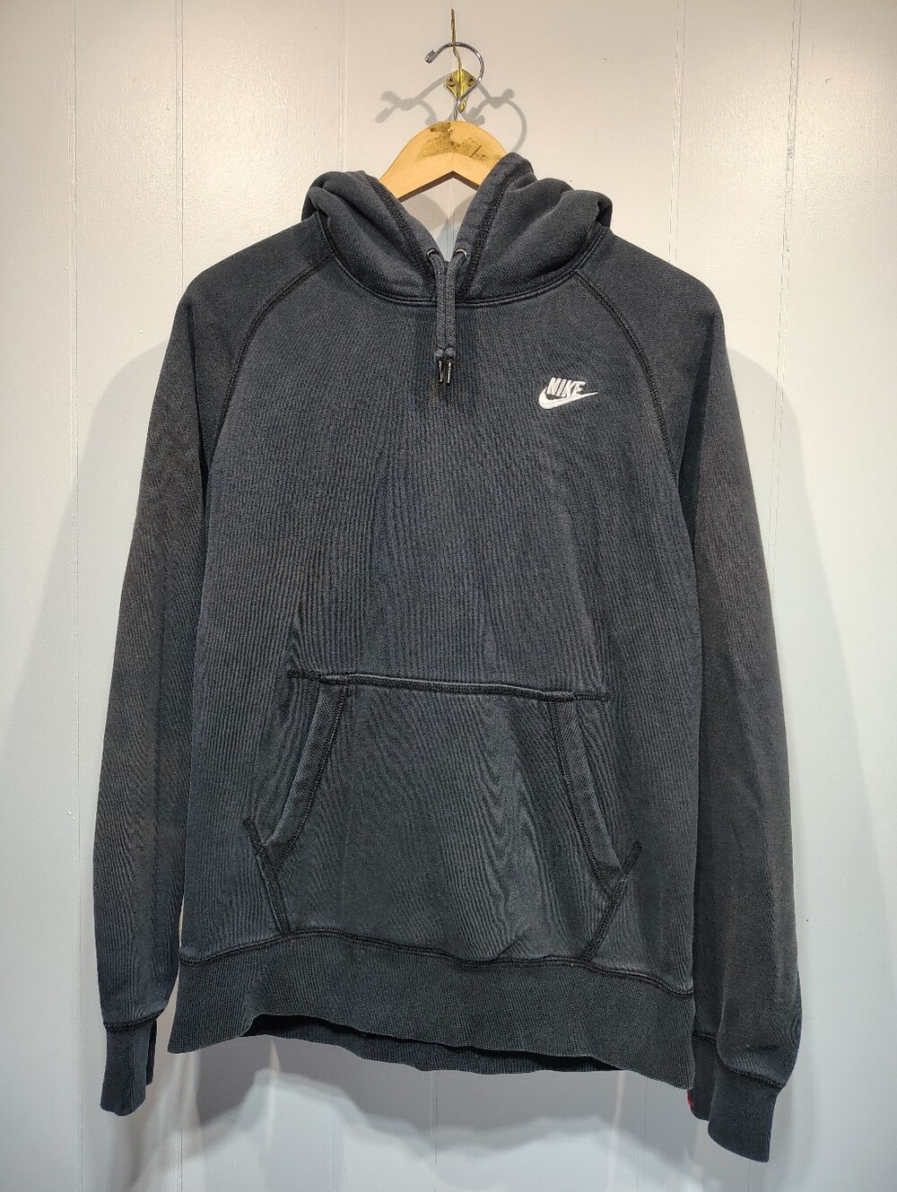 Nike Embroidered Swoosh Hoodie Black Men's Size L 2010s Pullover